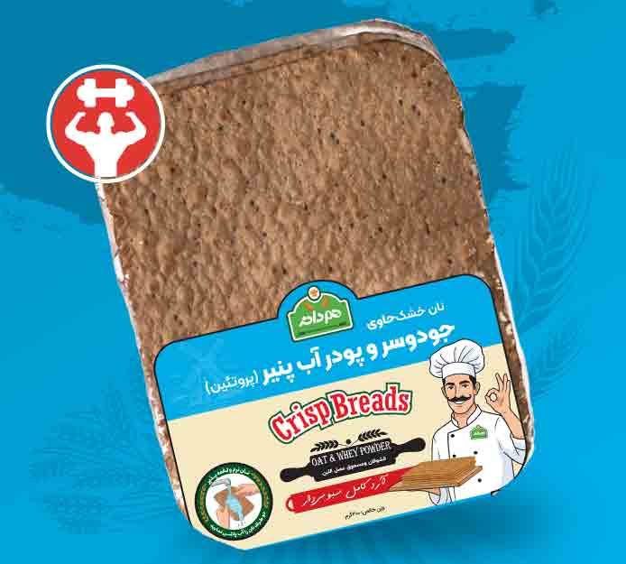 نان خشک حاوی جودوسر و پودر آب پنیر (پروتئین)